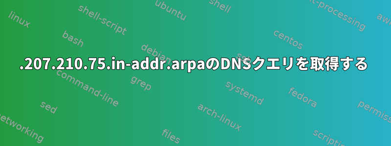 73.207.210.75.in-addr.arpaのDNSクエリを取得する