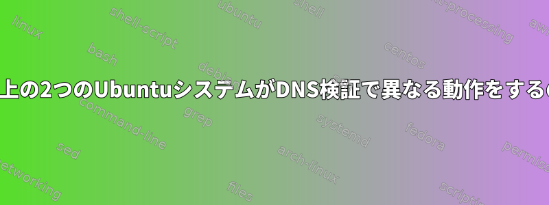 同じネットワーク上の2つのUbuntuシステムがDNS検証で異なる動作をするのはなぜですか？