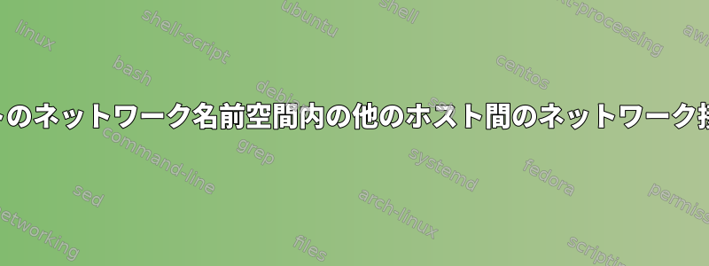 あるホストのネットワーク名前空間内の他のホスト間のネットワーク接続の問題