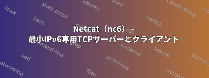 Netcat（nc6） - 最小IPv6専用TCPサーバーとクライアント