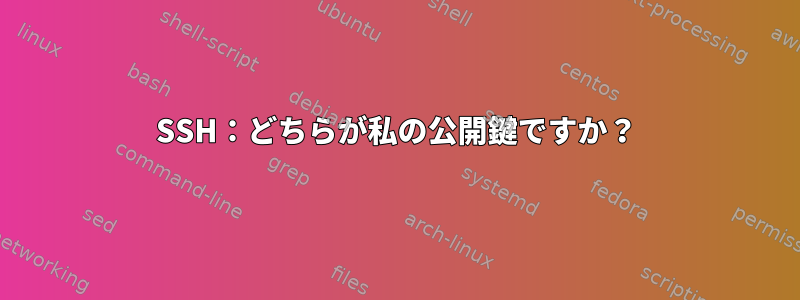 SSH：どちらが私の公開鍵ですか？