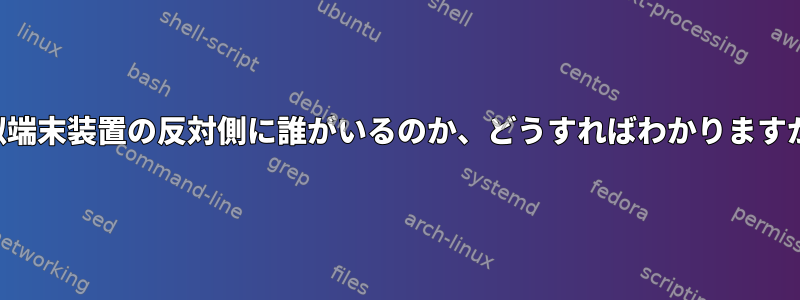 疑似端末装置の反対側に誰がいるのか、どうすればわかりますか？