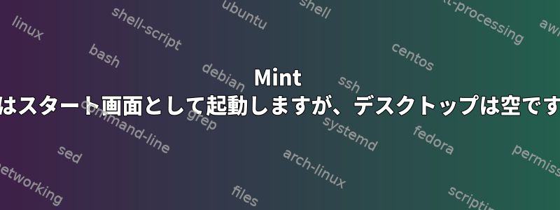 Mint 17はスタート画面として起動しますが、デスクトップは空です。