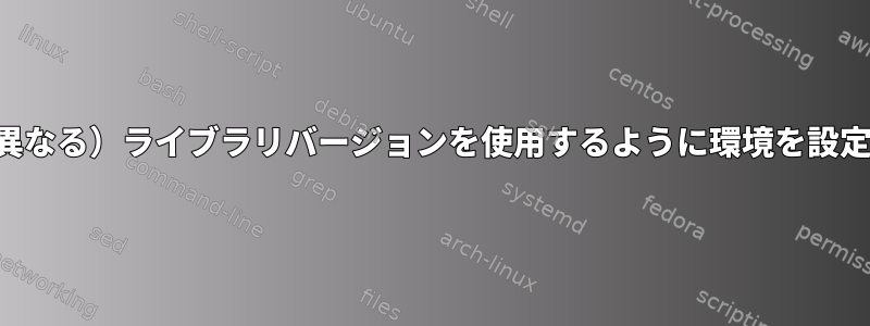 正しい（システムバージョンとは異なる）ライブラリバージョンを使用するように環境を設定するにはどうすればよいですか？