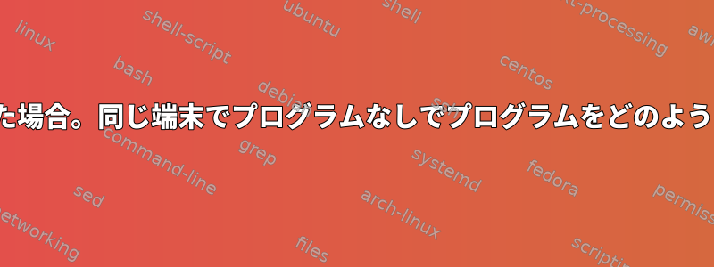 X11転送をオンにした場合。同じ端末でプログラムなしでプログラムをどのように実行できますか？