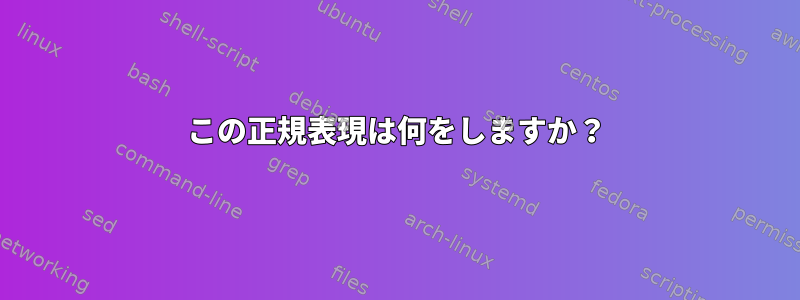 この正規表現は何をしますか？