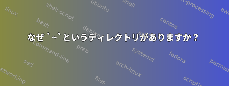 なぜ `~`というディレクトリがありますか？