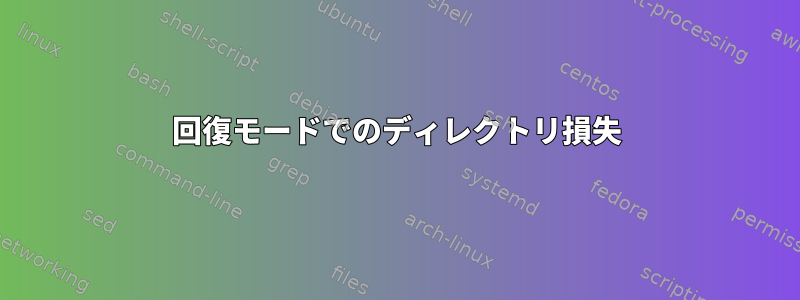 回復モードでのディレクトリ損失