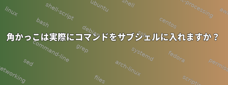 角かっこは実際にコマンドをサブシェルに入れますか？