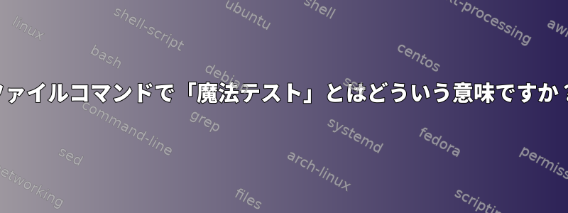 ファイルコマンドで「魔法テスト」とはどういう意味ですか？