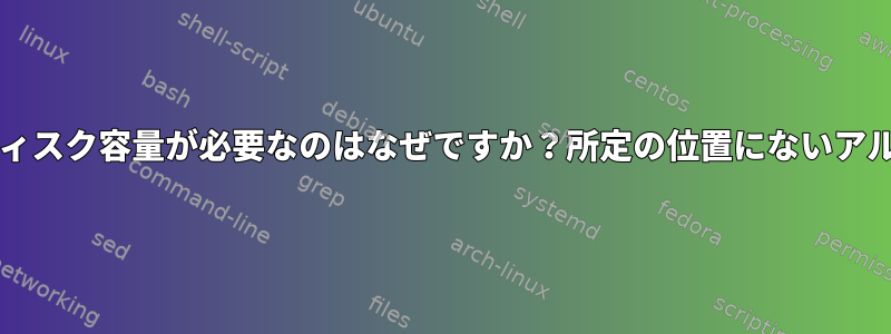 chmodにディスク容量が必要なのはなぜですか？所定の位置にないアルゴリズム？