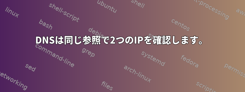 DNSは同じ参照で2つのIPを確認します。