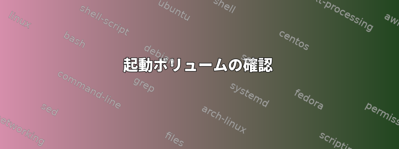 起動ボリュームの確認