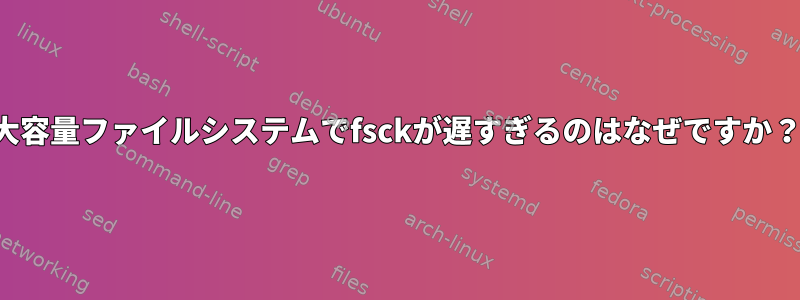 大容量ファイルシステムでfsckが遅すぎるのはなぜですか？