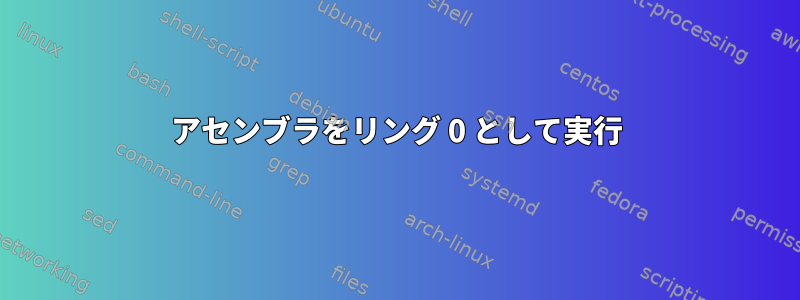 アセンブラをリング 0 として実行