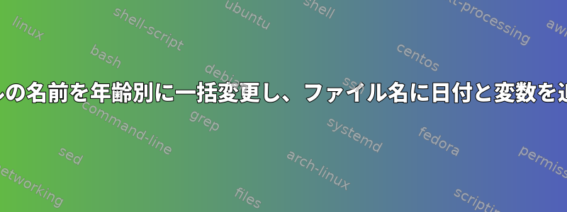 画像ファイルの名前を年齢別に一括変更し、ファイル名に日付と変数を追加します。