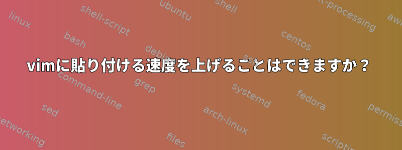 vimに貼り付ける速度を上げることはできますか？