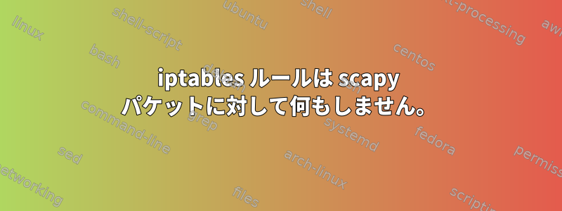 iptables ルールは scapy パケットに対して何もしません。