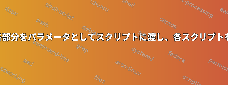 ファイルを分割し、各部分をパラメータとしてスクリプトに渡し、各スクリプトを並列に実行します。