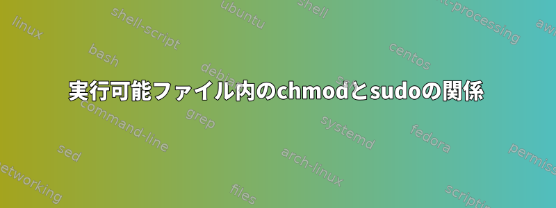 実行可能ファイル内のchmodとsudoの関係