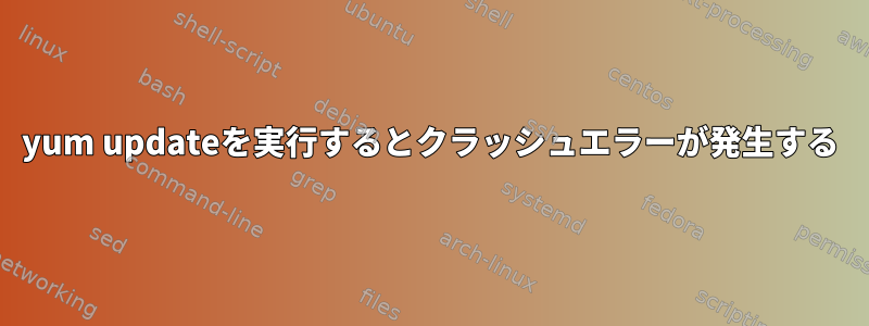 yum updateを実行するとクラッシュエラーが発生する