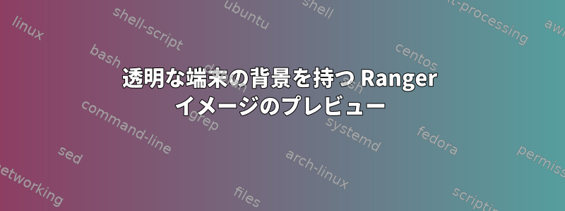 透明な端末の背景を持つ Ranger イメージのプレビュー