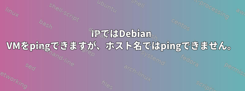 IPではDebian VMをpingできますが、ホスト名ではpingできません。