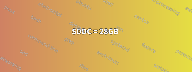 SDDC = 28GB