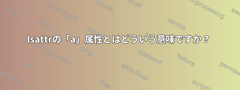 lsattrの「a」属性とはどういう意味ですか？