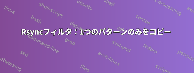 Rsyncフィルタ：1つのパターンのみをコピー