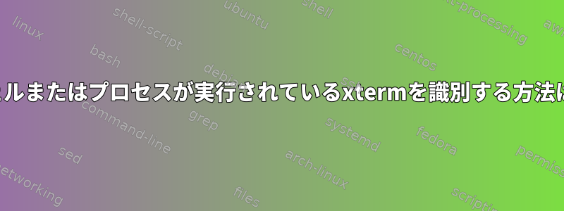 シェルまたはプロセスが実行されているxtermを識別する方法は？