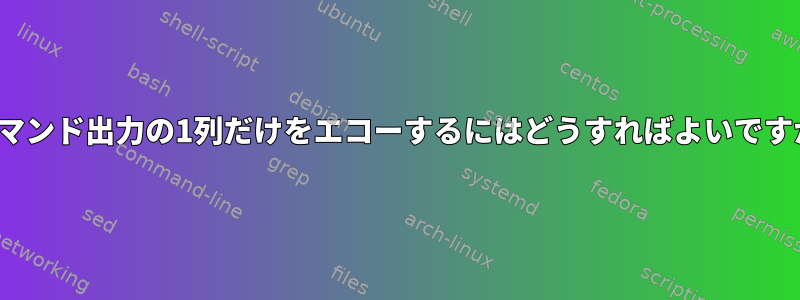 lsコマンド出力の1列だけをエコーするにはどうすればよいですか？