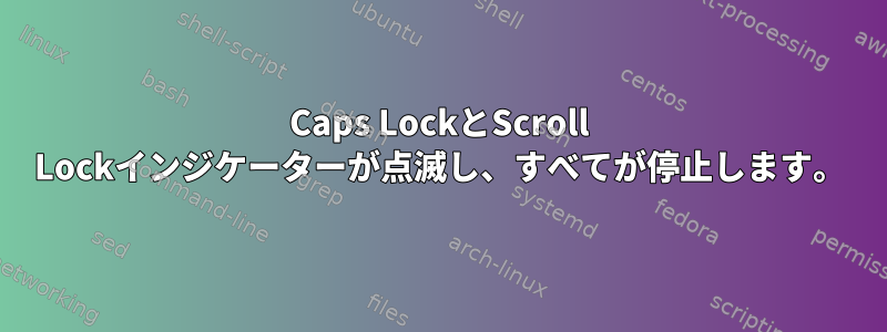 Caps LockとScroll Lockインジケーターが点滅し、すべてが停止します。