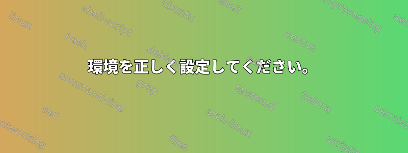 環境を正しく設定してください。