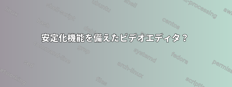 安定化機能を備えたビデオエディタ？