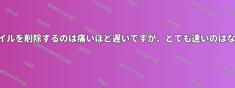 名前でファイルを削除するのは痛いほど遅いですが、とても速いのはなぜですか？