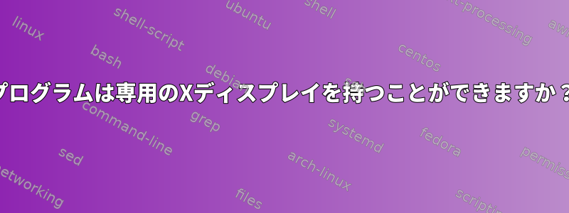 プログラムは専用のXディスプレイを持つことができますか？