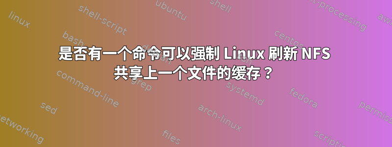 是否有一个命令可以强制 Linux 刷新 NFS 共享上一个文件的缓存？