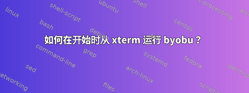 如何在开始时从 xterm 运行 byobu？