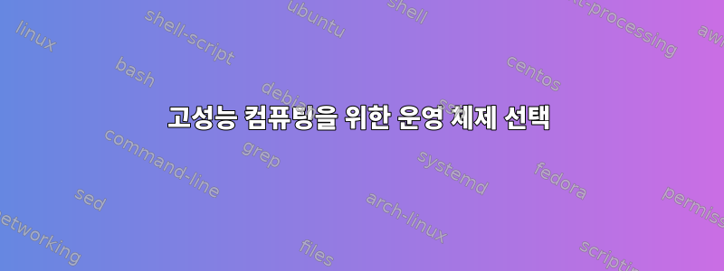 고성능 컴퓨팅을 위한 운영 체제 선택