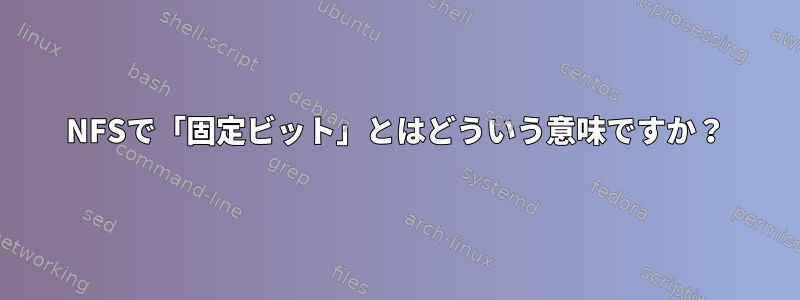 NFSで「固定ビット」とはどういう意味ですか？