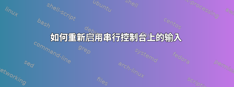 如何重新启用串行控制台上的输入