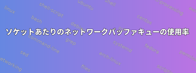 ソケットあたりのネットワークバッファキューの使用率