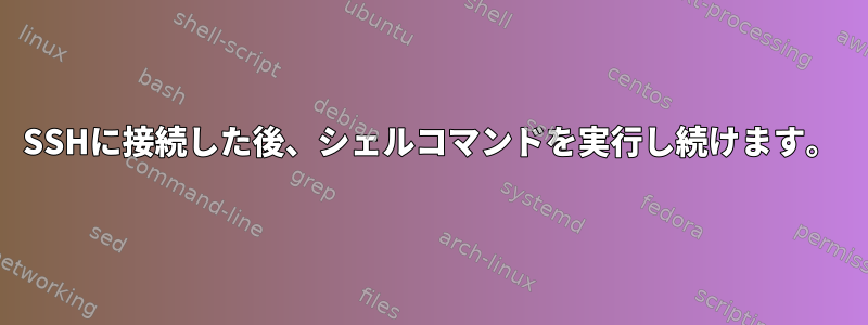 SSHに接続した後、シェルコマンドを実行し続けます。