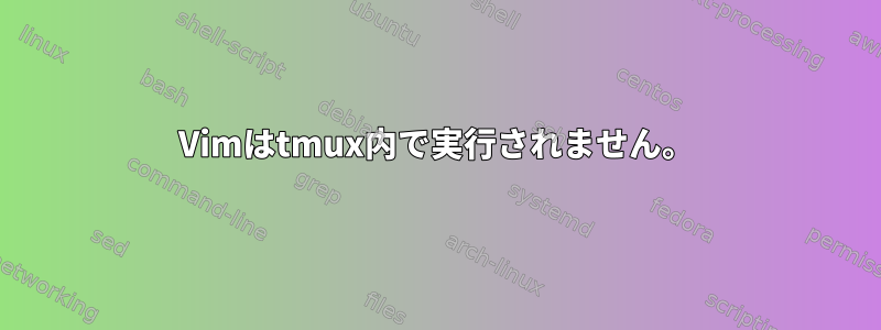 Vimはtmux内で実行されません。