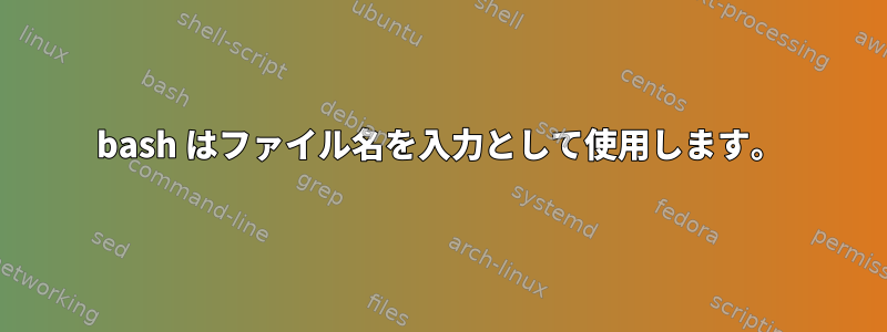 bash はファイル名を入力として使用します。