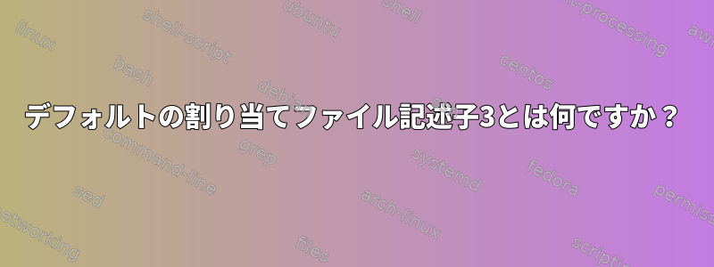 デフォルトの割り当てファイル記述子3とは何ですか？