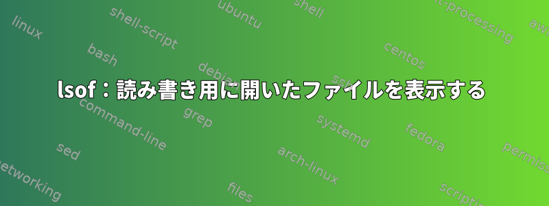 lsof：読み書き用に開いたファイルを表示する