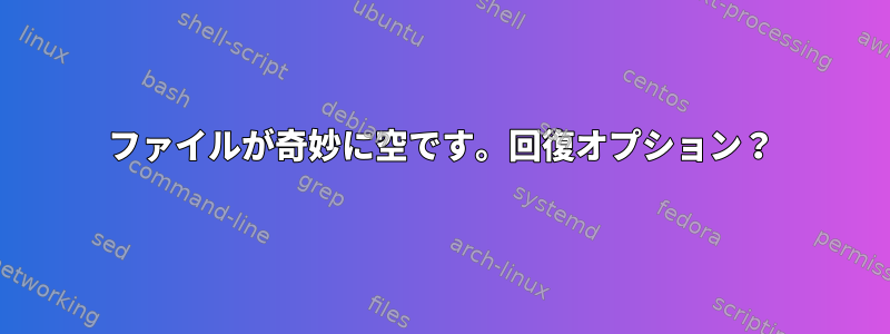 ファイルが奇妙に空です。回復オプション？