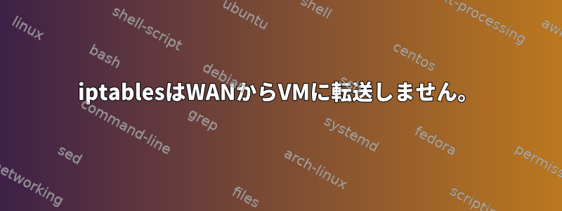 iptablesはWANからVMに転送しません。